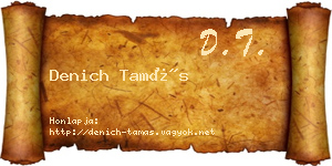 Denich Tamás névjegykártya