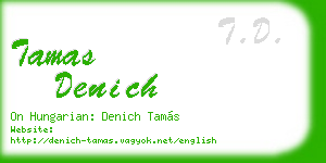 tamas denich business card